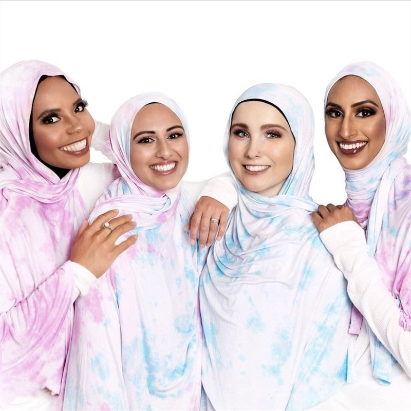 Cotton Modal Tie-dye Cotton Jersey Shawl Scarf Hijab